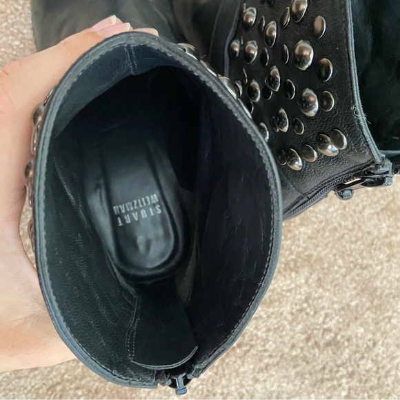 Stuart Weitzman City Slicker Studded Leather Ankle Boots size 7.5, 3” MSRP $395 - Picture 9 of 15